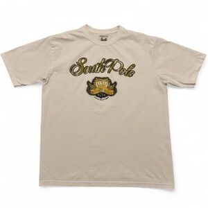 Southpole mens white y2k graphics short sleeve shirt